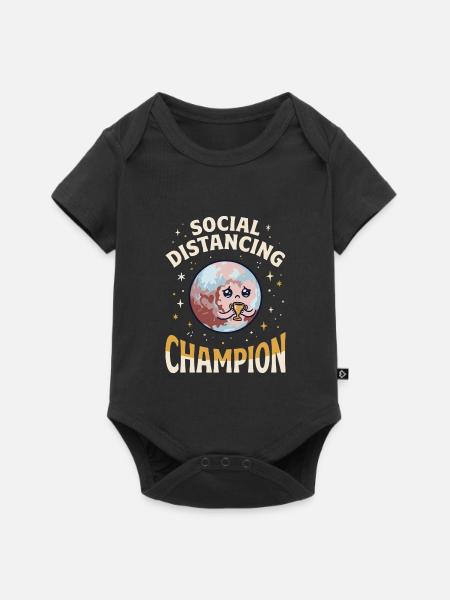 Social Distancing Champion - Baby Premium Kurzarmbody - Schwarz
