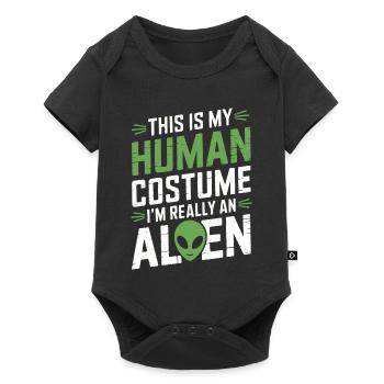 Menschenkostüm, Halloween-alien-thema Fantasievoll - Baby Premium Kurzarmbody - Schwarz - Vorne