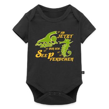Schwimmabzeichen schwimmen Seepferdchen - Baby Premium Kurzarmbody - Schwarz - Vorne
