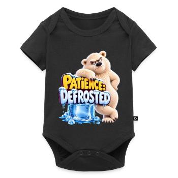 Patience: Defrosted | cooler Eisbär | Cartoon - Baby Premium Kurzarmbody - Schwarz - Vorne