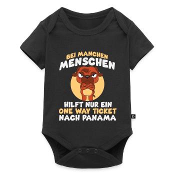 Bei manchen Menschen – Panama Ticket Hund - Baby Premium Kurzarmbody - Schwarz - Vorne