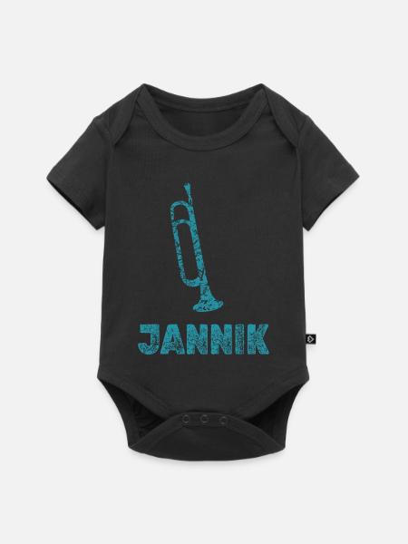 Geschenk für Jannik - Baby Premium Kurzarmbody - Schwarz