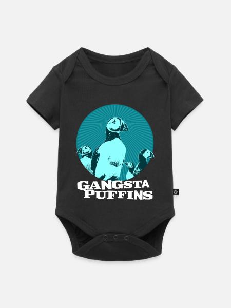 Gangsta Puffins - Baby Premium Kurzarmbody - Schwarz