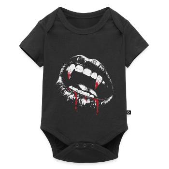 Blutige Vampirzähne – Halloween Horror - Baby Premium Kurzarmbody - Schwarz - Vorne