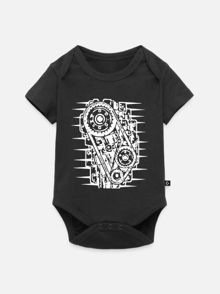 Industrielles Riemenmuster - Baby Premium Kurzarmbody - Schwarz