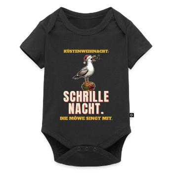 Schrille Nacht mit Möwe - Baby Premium Kurzarmbody - Schwarz - Vorne