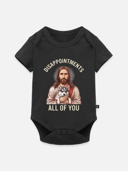 Disappointments Jesus mit Husky - Baby Premium Kurzarmbody - Schwarz