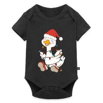 Süße Weihnachtsgans - Baby Premium Kurzarmbody - Schwarz - Vorne