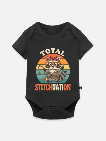 Total Stitchuation Funny Stitchlepoint - Baby Premium Kurzarmbody - Schwarz