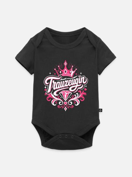 Trauzeugin Krone Hochzeit Braut - Baby Premium Kurzarmbody - Schwarz