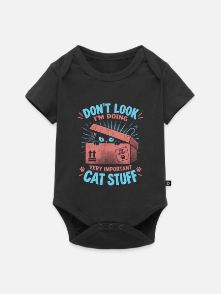 Katzengeheimnis im Karton - Baby Premium Kurzarmbody - Schwarz