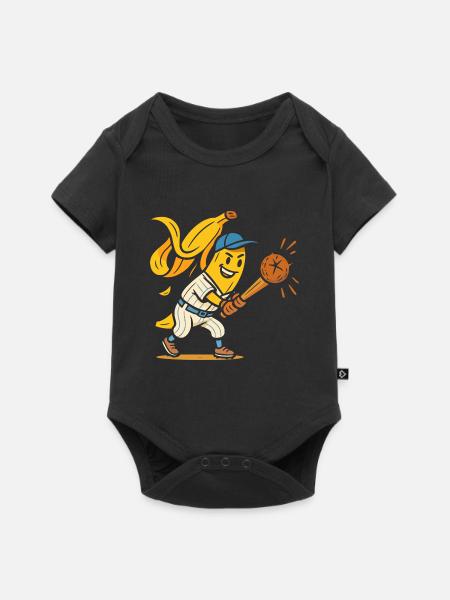 Baseball Banana - Baby Premium Kurzarmbody - Schwarz