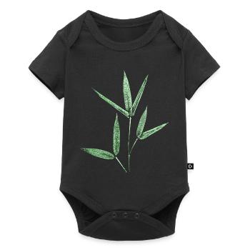 Bambus / Botanische Blätter -  - Baby Premium Kurzarmbody - Schwarz - Vorne