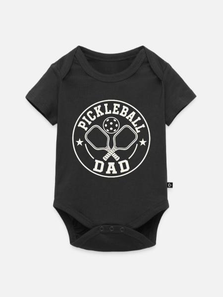 Pickleball Dad Emblem - Baby Premium Kurzarmbody - Schwarz