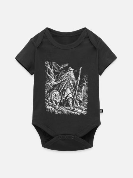 Odin – Der einsame Wanderer - Baby Premium Kurzarmbody - Schwarz