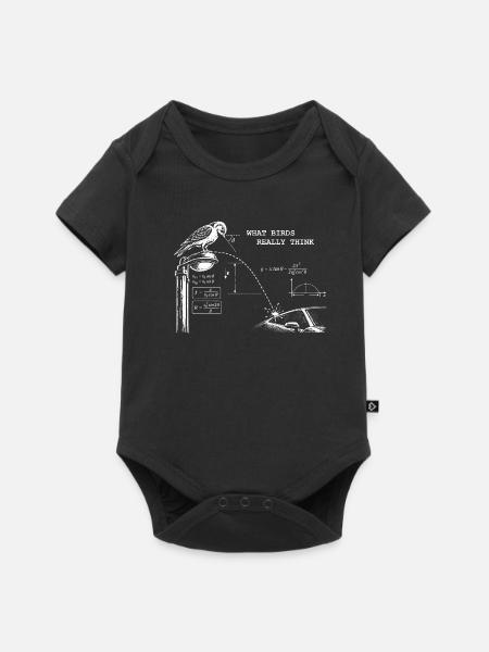 what birds really think - Baby Premium Kurzarmbody - Schwarz