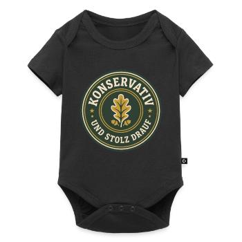 Konservativ und stolz drauf Abzeichen - Baby Premium Kurzarmbody - Schwarz - Vorne