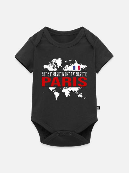 Paris - Baby Premium Kurzarmbody - Schwarz