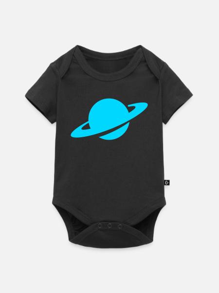 Blauer Ringplanet - Baby Premium Kurzarmbody - Schwarz