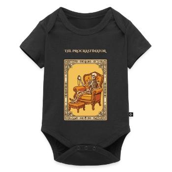 Das lustige Tarot-Skelett des Aufschiebers - Baby Premium Kurzarmbody - Schwarz - Vorne