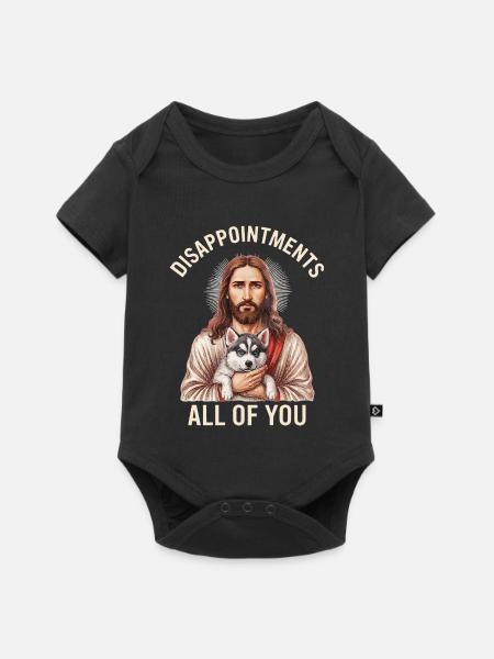 Disappointments Jesus mit Husky - Baby Premium Kurzarmbody - Schwarz
