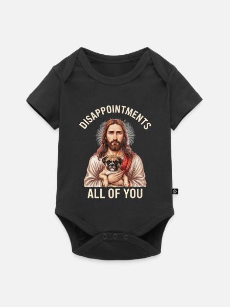 Disappointments Jesus mit Boxer - Baby Premium Kurzarmbody - Schwarz