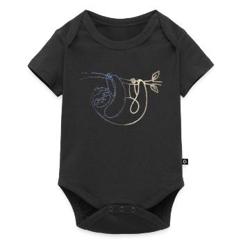 Faultier - Baby Premium Kurzarmbody - Schwarz - Vorne