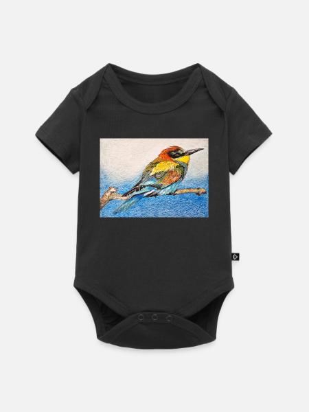 Vogel - Bienenfresser II. - Baby Premium Kurzarmbody - Schwarz