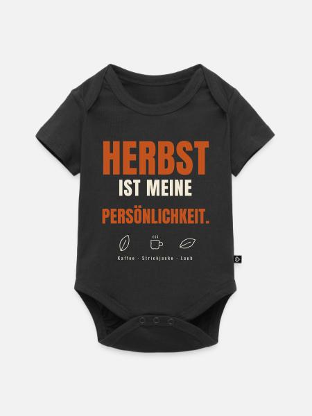 Herbst ist meine Persönlichkeit - Baby Premium Kurzarmbody - Schwarz