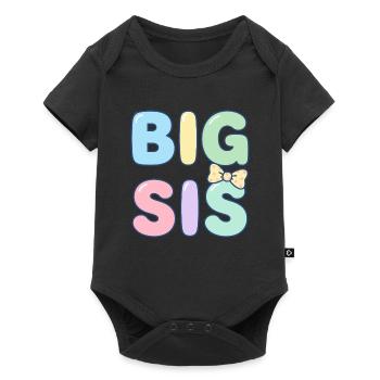 große Schwester - Baby Premium Kurzarmbody - Schwarz - Vorne