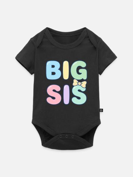 große Schwester - Baby Premium Kurzarmbody - Schwarz