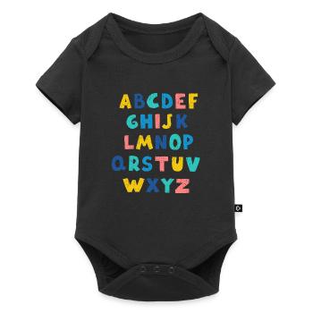 Lebendiges Alphabet - Baby Premium Kurzarmbody - Schwarz - Vorne