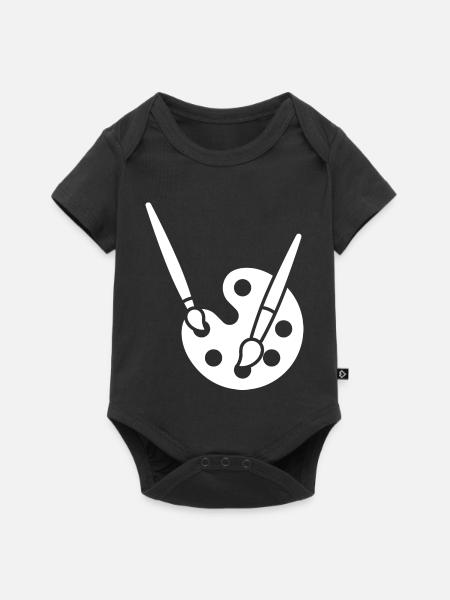 Malerei, Farbpalette, Pinsel, Kunst Symbol - Baby Premium Kurzarmbody - Schwarz