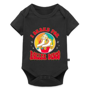 Rollerskater Party I Brake For Roller Disco Gifts - Baby Premium Kurzarmbody - Schwarz - Vorne