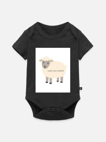 Schafe - Baby Premium Kurzarmbody - Schwarz