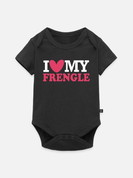 Frengle Hund - Baby Premium Kurzarmbody - Schwarz