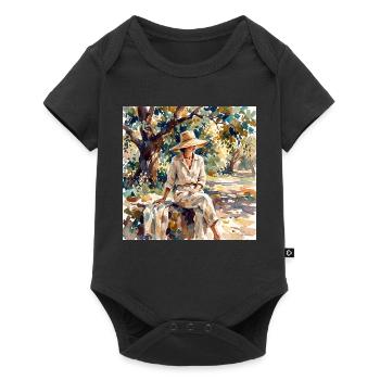 Sommerlicht in Aquarellkleid - Baby Premium Kurzarmbody - Schwarz - Vorne
