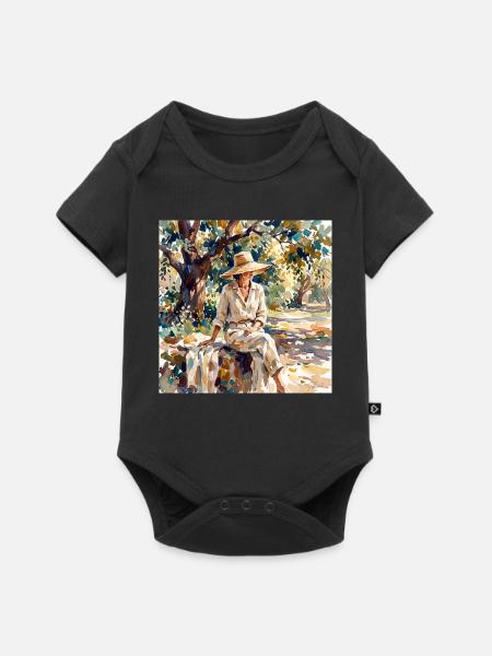 Sommerlicht in Aquarellkleid - Baby Premium Kurzarmbody - Schwarz