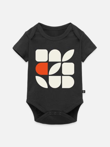 GEFÜGE 01 – Geometrische Formen - Baby Premium Kurzarmbody - Schwarz