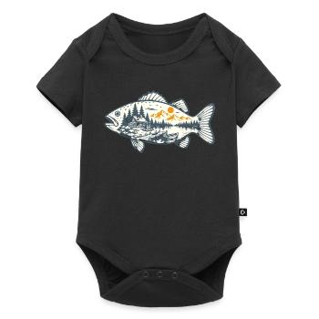 Vintage-Fischen - Baby Premium Kurzarmbody - Schwarz - Vorne