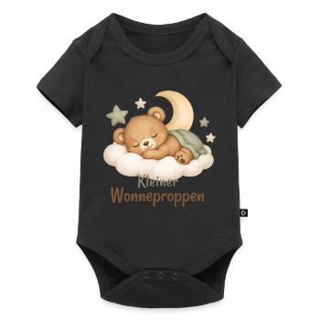 Schlafender Baer Baby Geburtstagsgeschenk - Baby Premium Kurzarmbody - Schwarz - Vorne