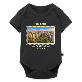 Brasilien Campinas Vintage Reisemarke - Baby Premium Kurzarmbody - Schwarz - Vorne