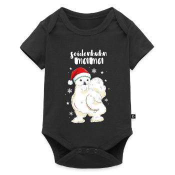 Seidenhuhn Mama Huhn Hühnerhalterin Weihnachten - Baby Premium Kurzarmbody - Schwarz - Vorne