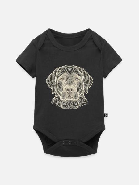 Hundekopf – Optische Konturkunst - Baby Premium Kurzarmbody - Schwarz