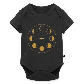 Mondphasenrad – Goldener Mondzyklus - Baby Premium Kurzarmbody - Schwarz - Vorne