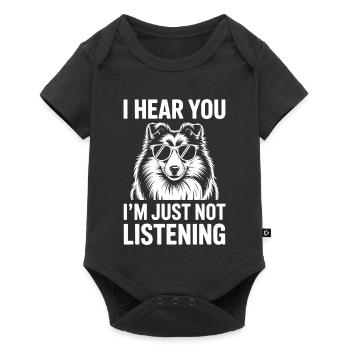 Shetland Sheepdog Spruch Lustige Sheltie Geschenk  - Baby Premium Kurzarmbody - Schwarz - Vorne
