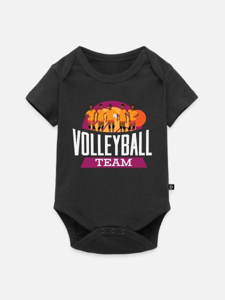 Volleyball Team – Mannschaft Retro Sonne - Baby Premium Kurzarmbody - Schwarz