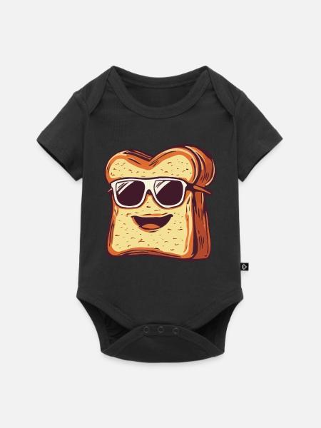 Lachender Toast mit Sonnenbrille - Baby Premium Kurzarmbody - Schwarz