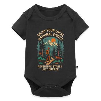 Enjoy Your Local National Forest - Baby Premium Kurzarmbody - Schwarz - Vorne