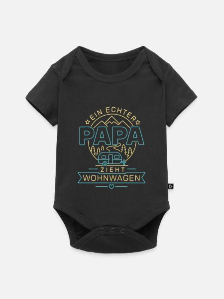 Ein echter Papa zieht Wohnwagen - Baby Premium Kurzarmbody - Schwarz